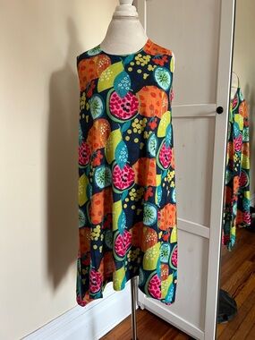 Nally & Millie Fruit Print Shift Dress | NWT Medium | Colorful Summer